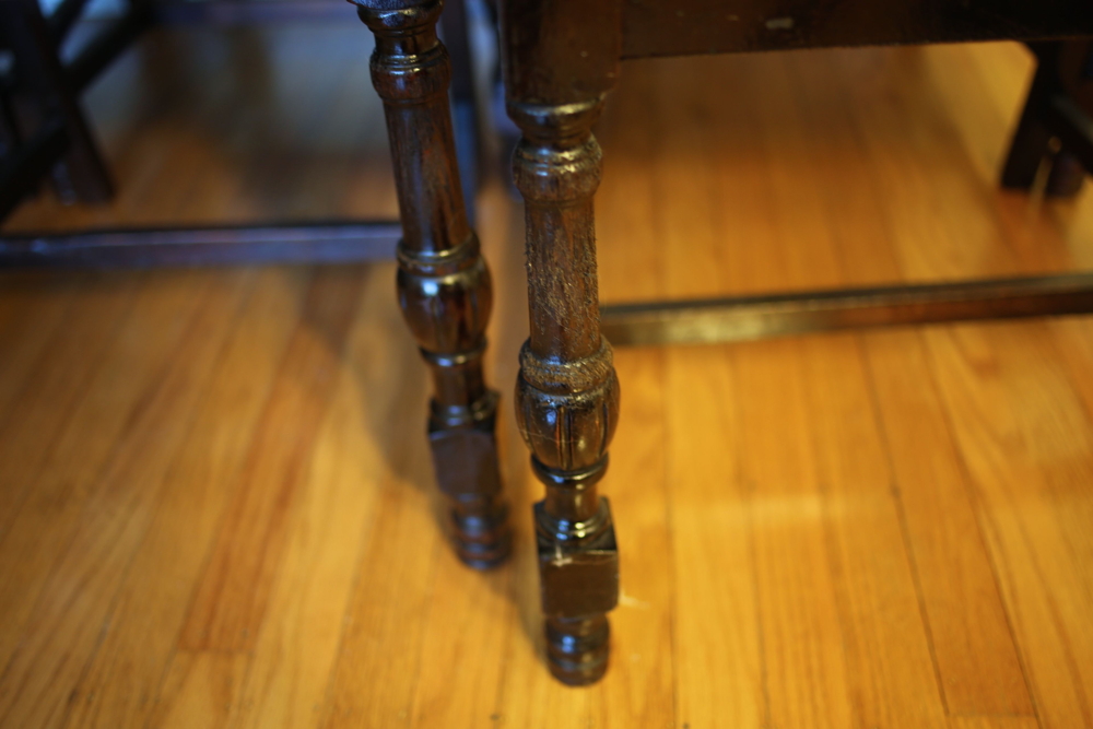 Set of Eight Upholstered Oak Frame Victorian Style Dining Chairs