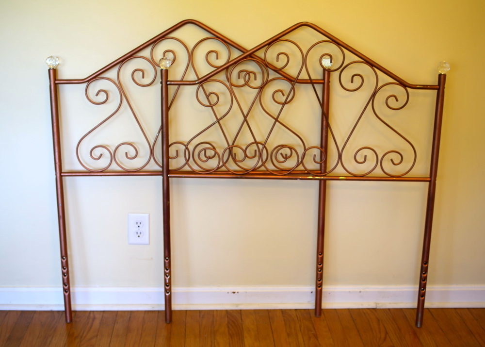 Pair of Copper-Painted Brass Twin Bed Headboards