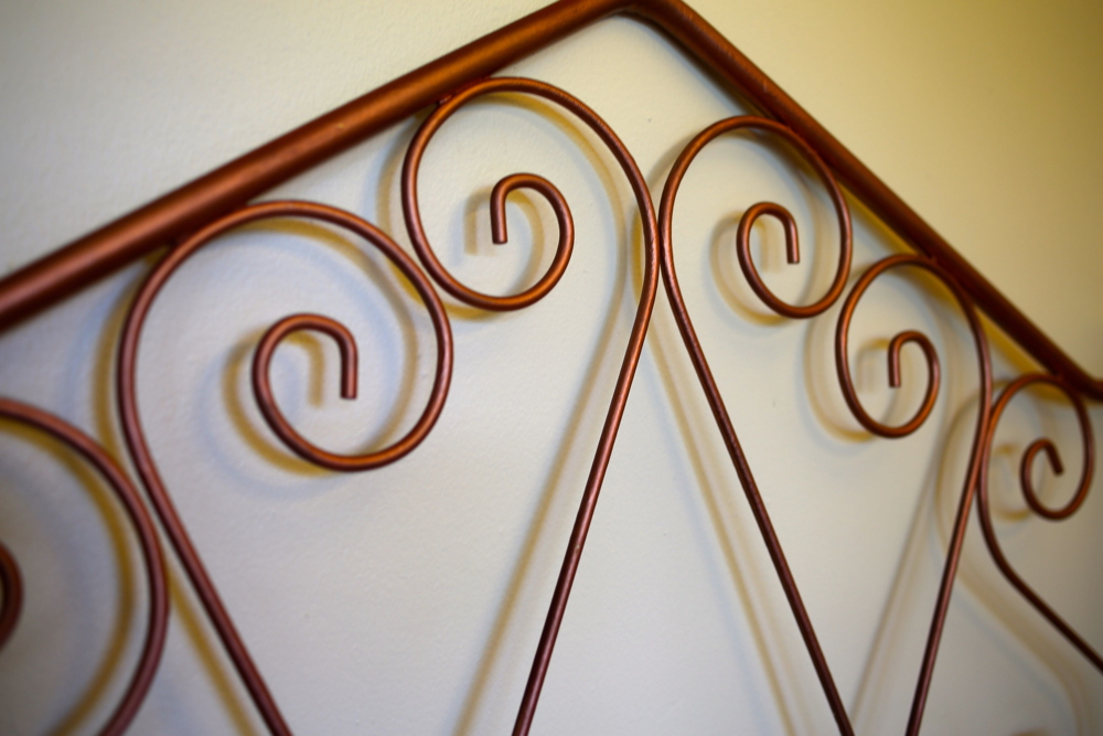 Pair of Copper-Painted Brass Twin Bed Headboards