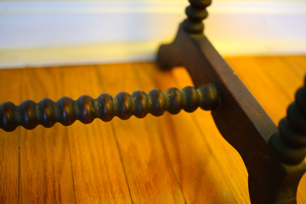 Handmade Oak Victorian Side Table with Shelf