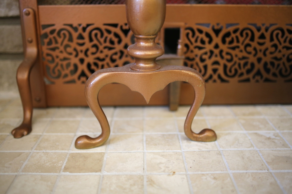 Metal Fireplace Accessories with Copper Finish