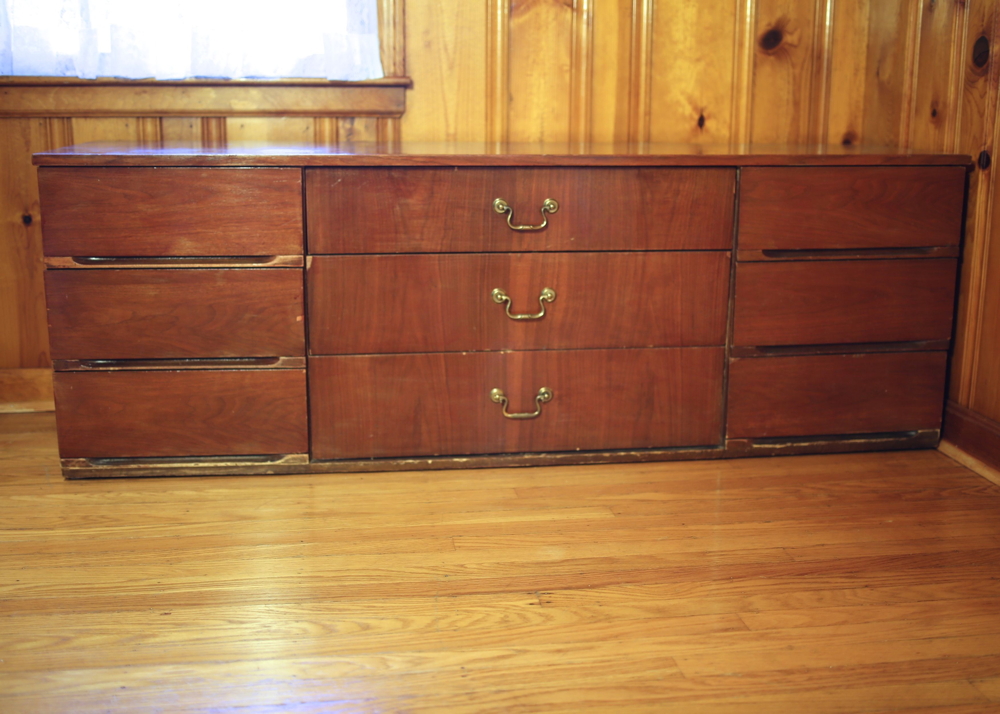 Low Mahogany Chest of Drawers
