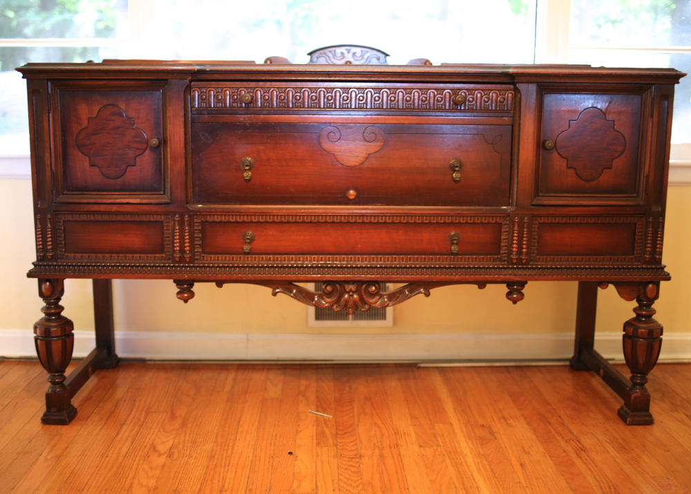 Intricately Carved Jacobean Revival Sideboard