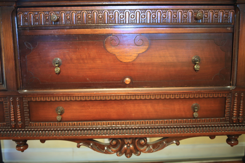 Intricately Carved Jacobean Revival Sideboard