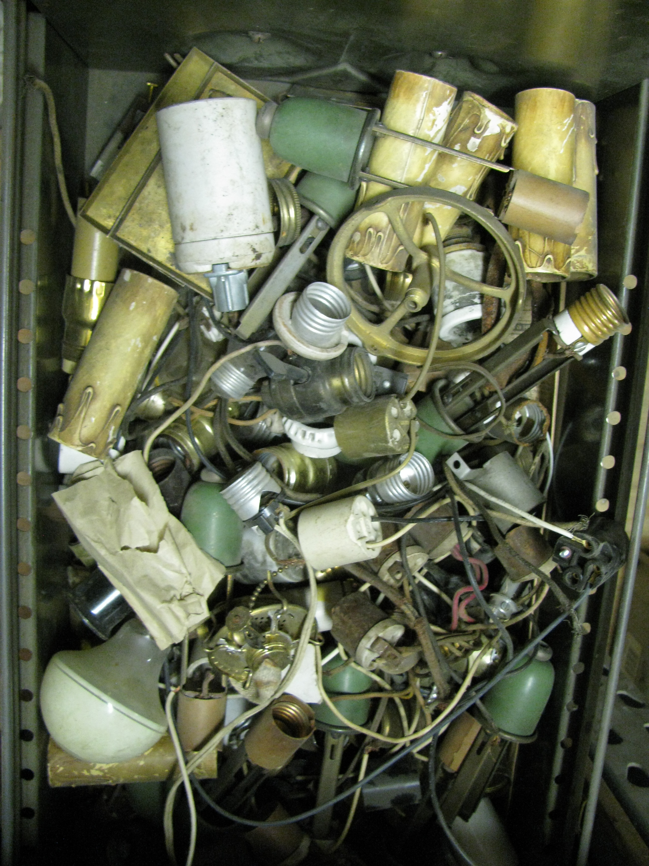 Vintage File Cabinet Full of Vintage Sockets
