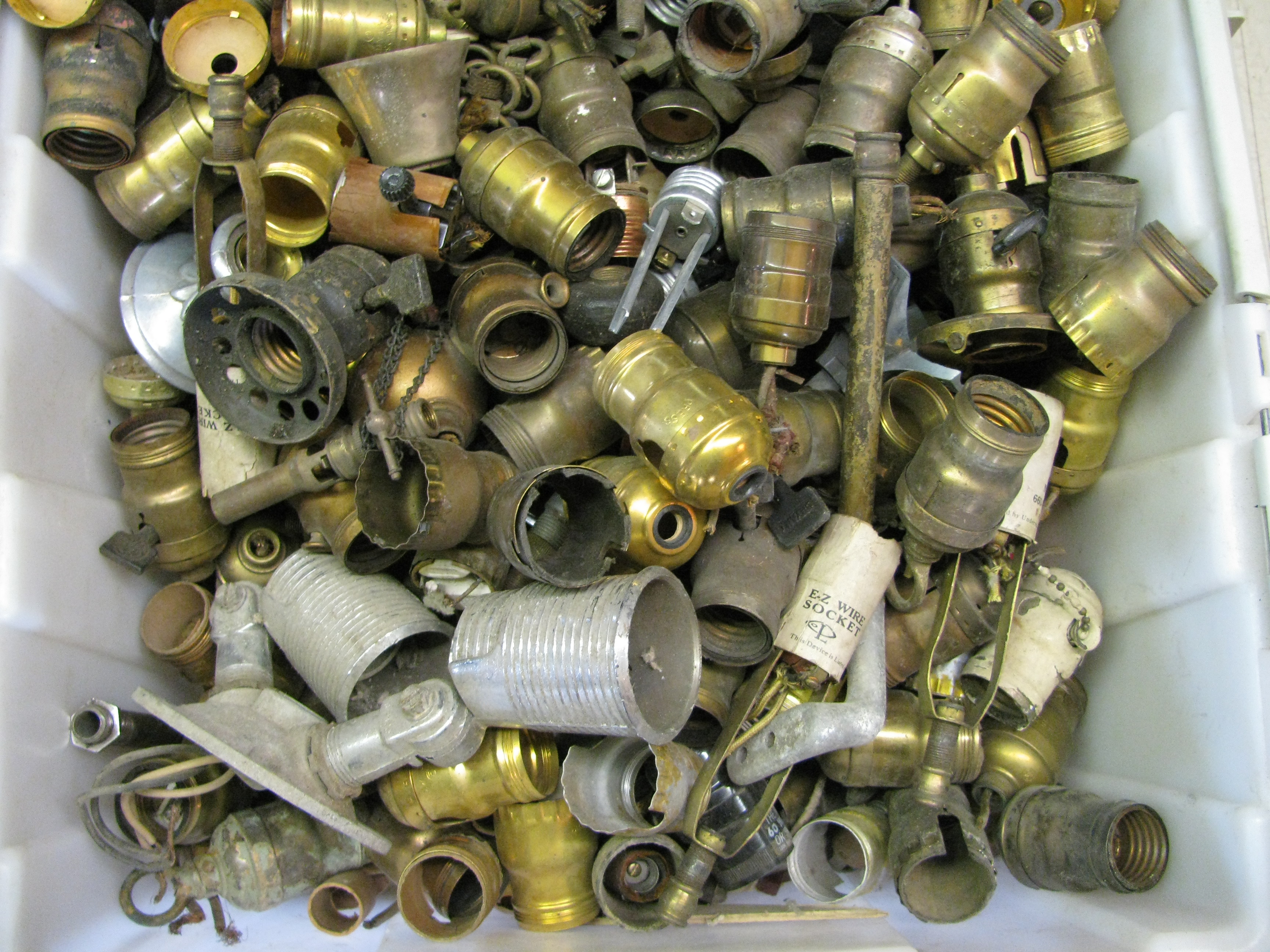Enormous Tub of Unsorted Antique Light Sockets