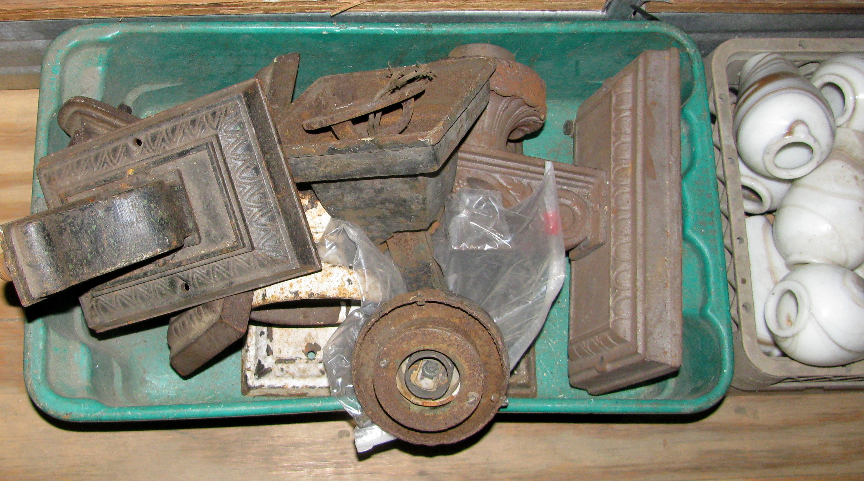 Cleanout of Vintage Slag Glass Parts and Floor Lamp Bases 