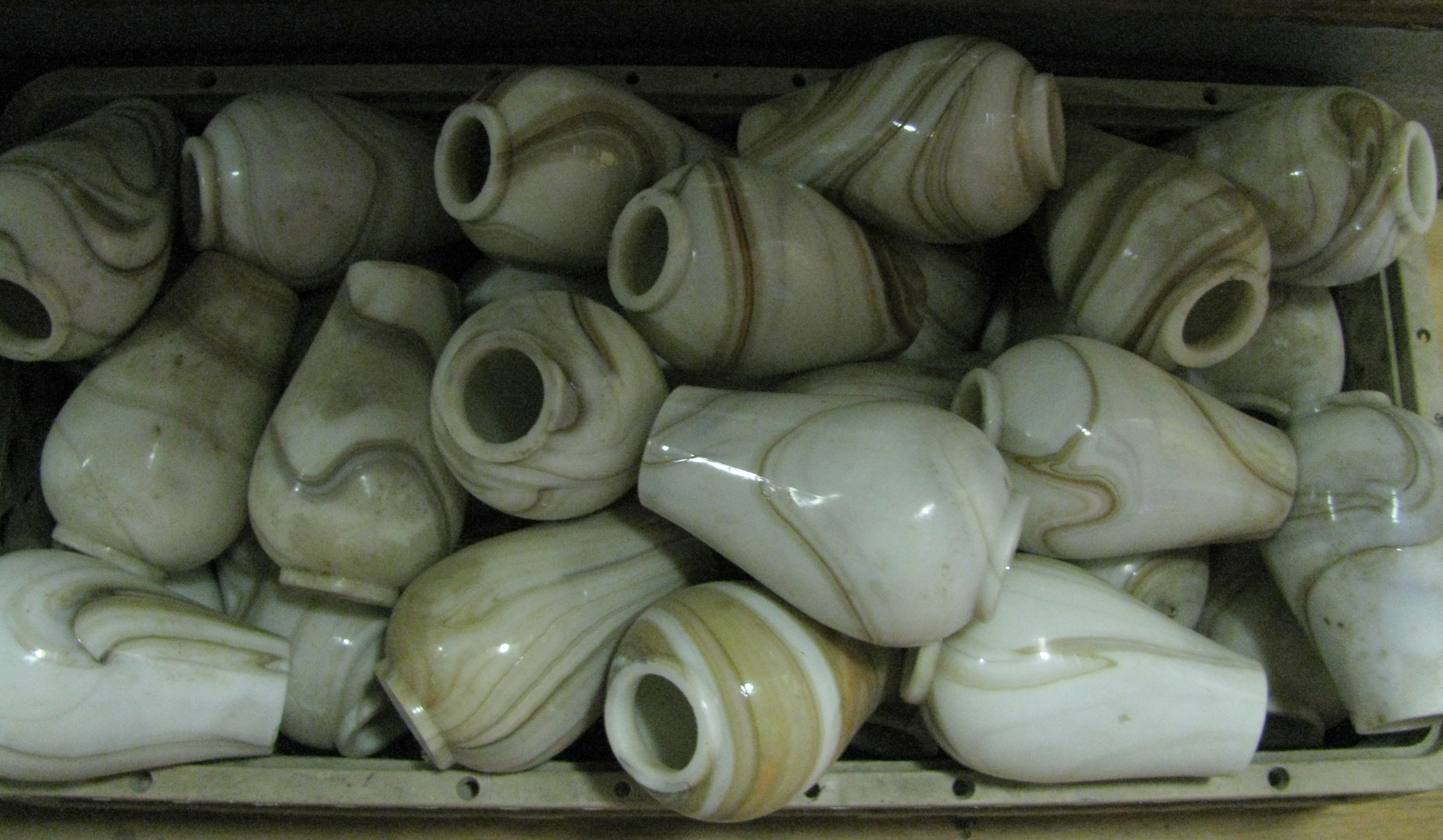 Cleanout of Vintage Slag Glass Parts and Floor Lamp Bases 