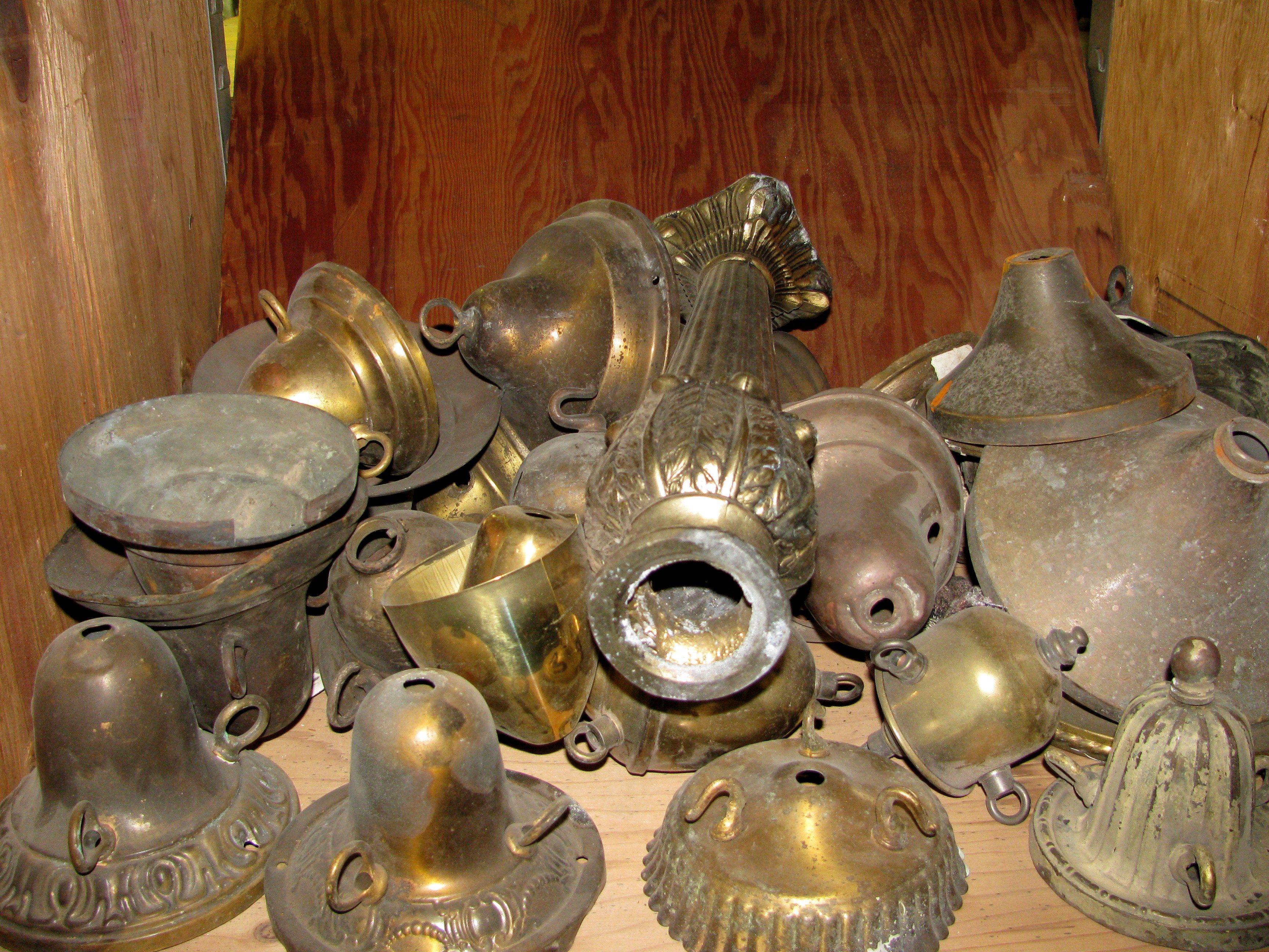 Cleanout of Vintage Slag Glass Parts and Floor Lamp Bases 