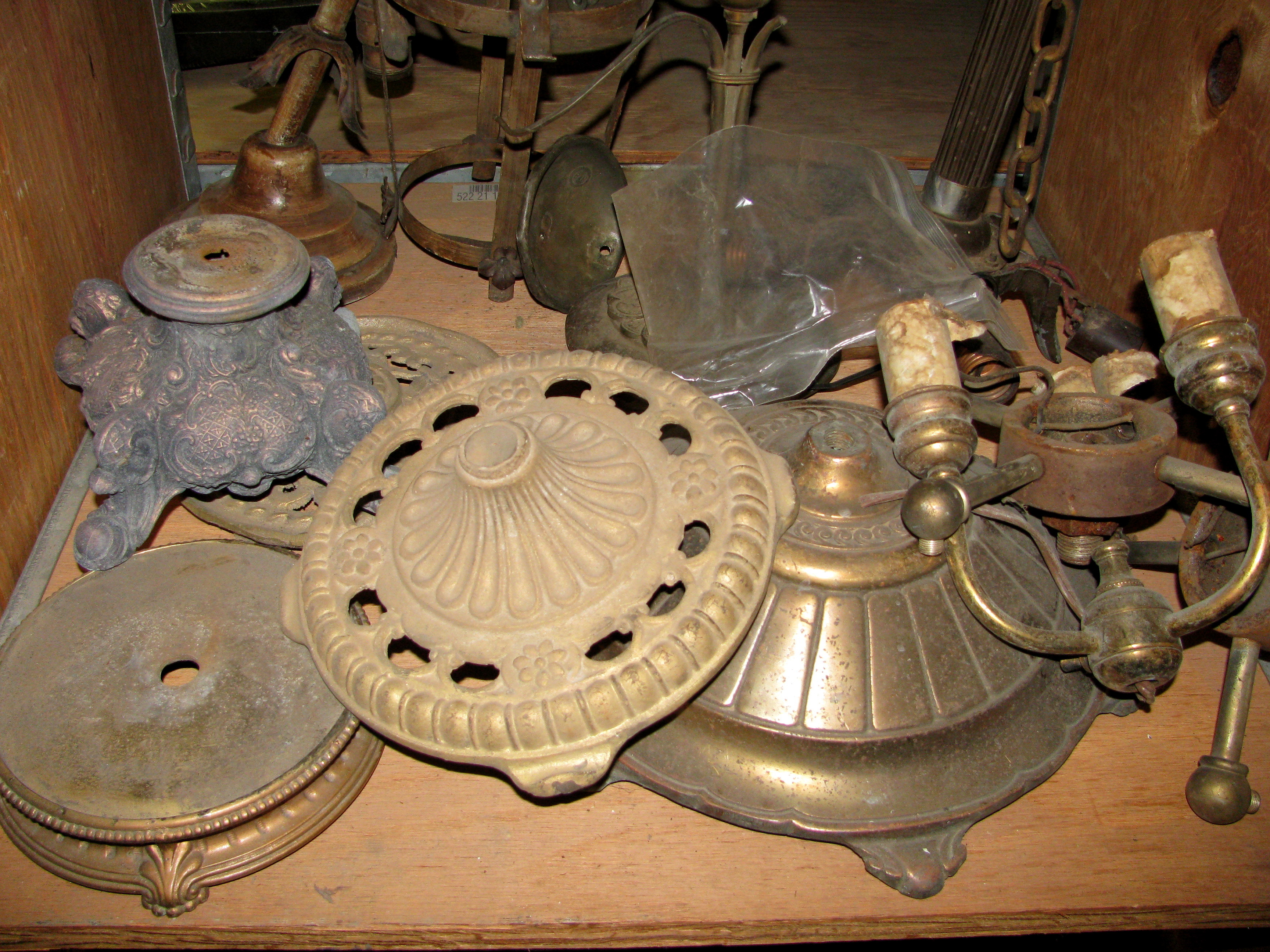 Cleanout of Vintage Slag Glass Parts and Floor Lamp Bases 