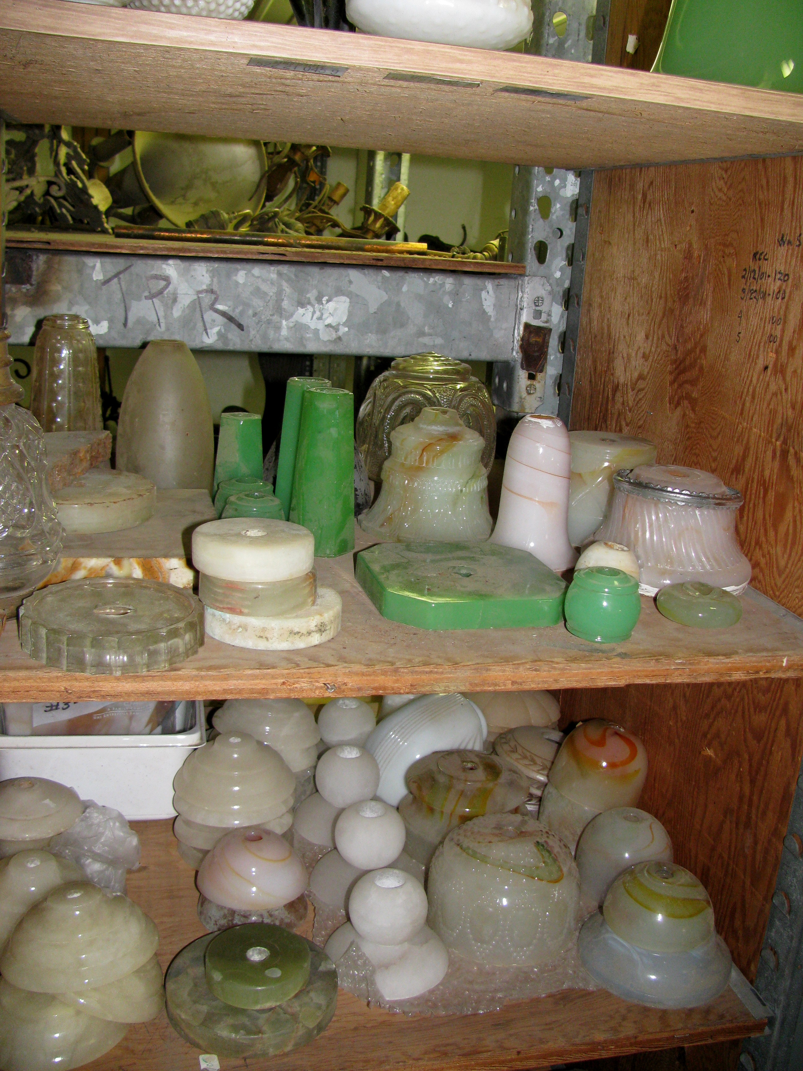 Cleanout of Vintage Slag Glass Parts and Floor Lamp Bases 