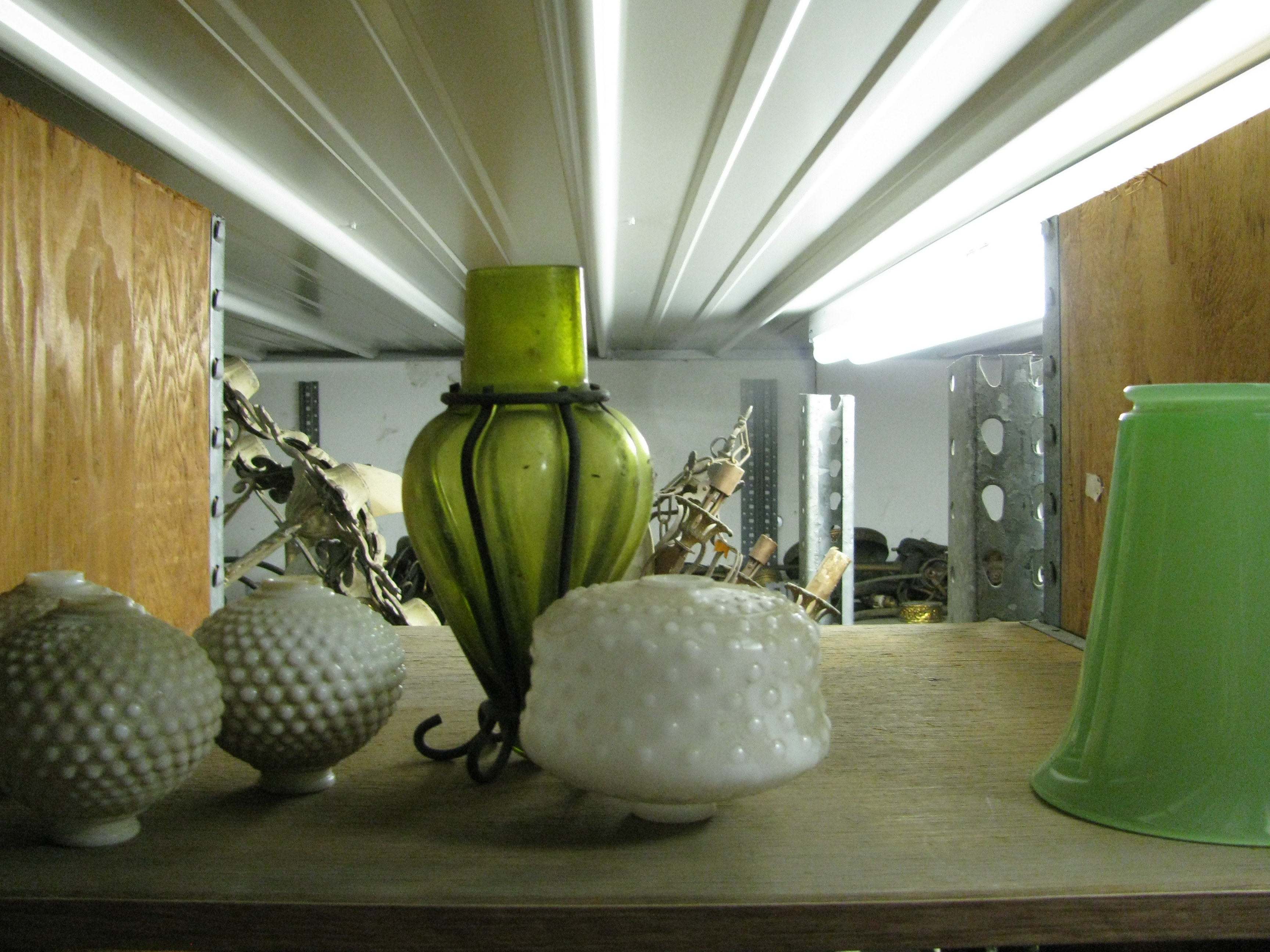 Cleanout of Vintage Slag Glass Parts and Floor Lamp Bases 