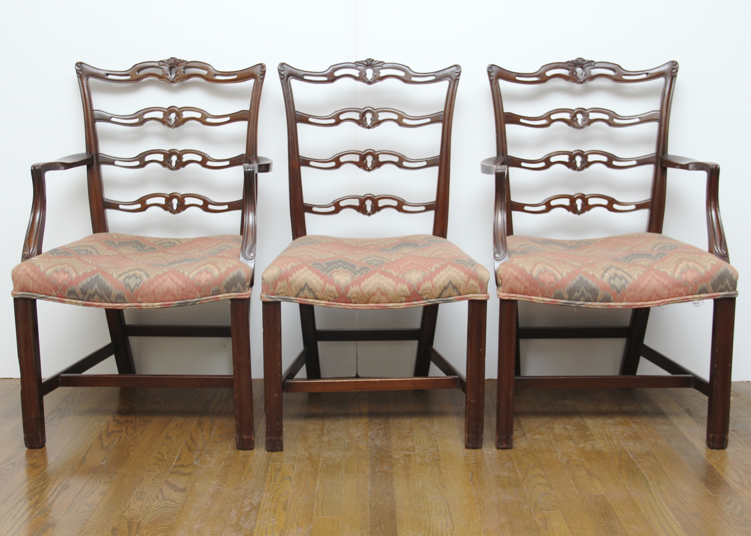 Set of Eight Chippendale Dining Room Table Chairs