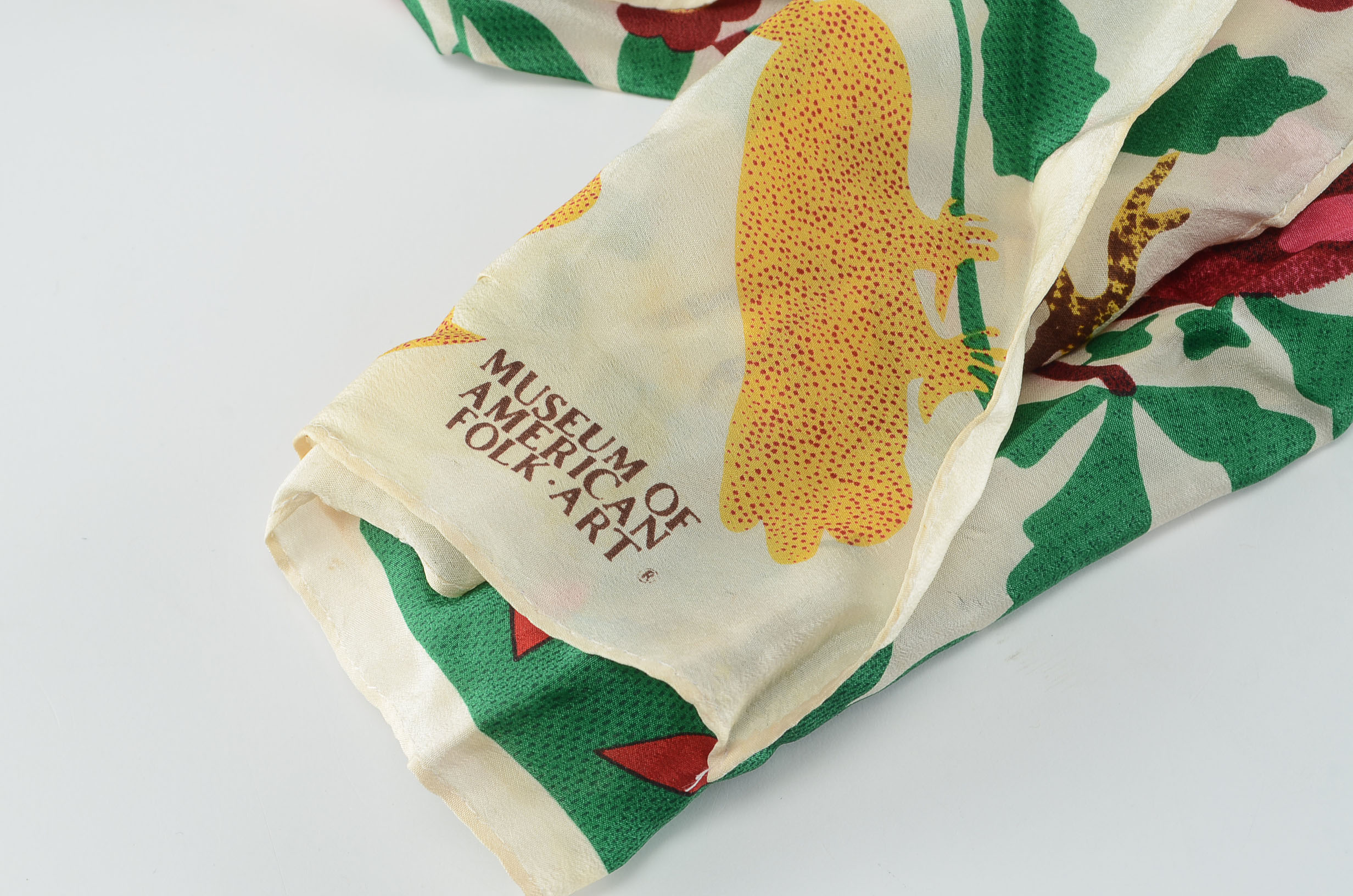 Vintage Silk American Folk Museum Scarf