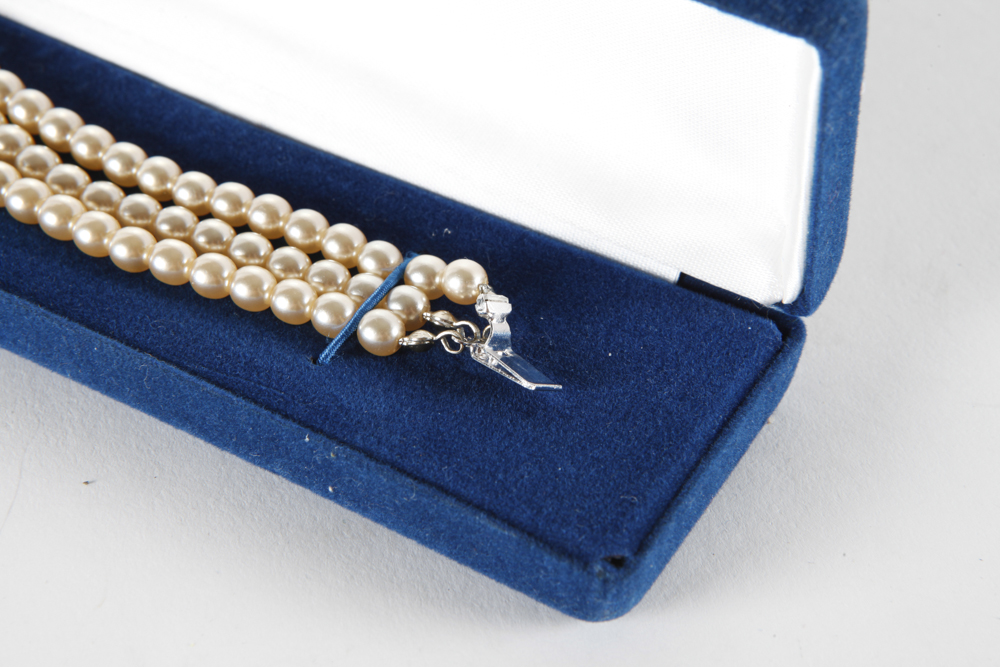 Camrose and Kross Faux Pearl Bracelet and Pandora Present Charm