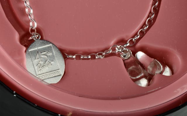 45th Anniversary Sterling Silver Barbie Charm Bracelet & Earrings
