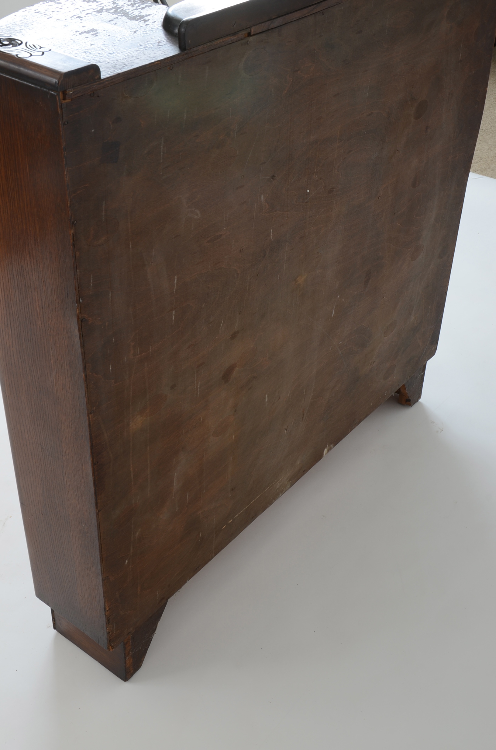 Oak Secretary Desk with Side Curios