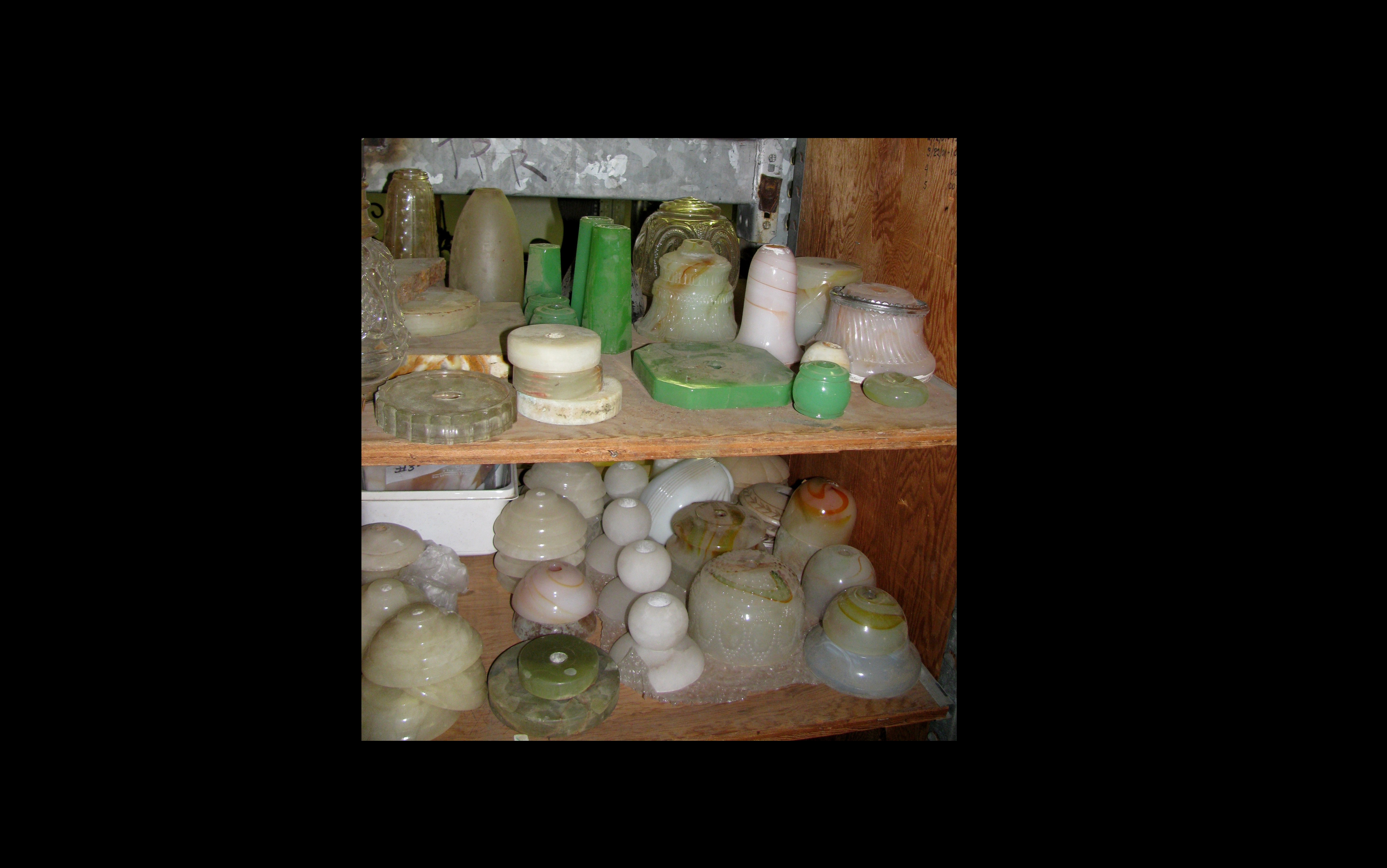 Cleanout of Vintage Slag Glass Parts and Floor Lamp Bases 