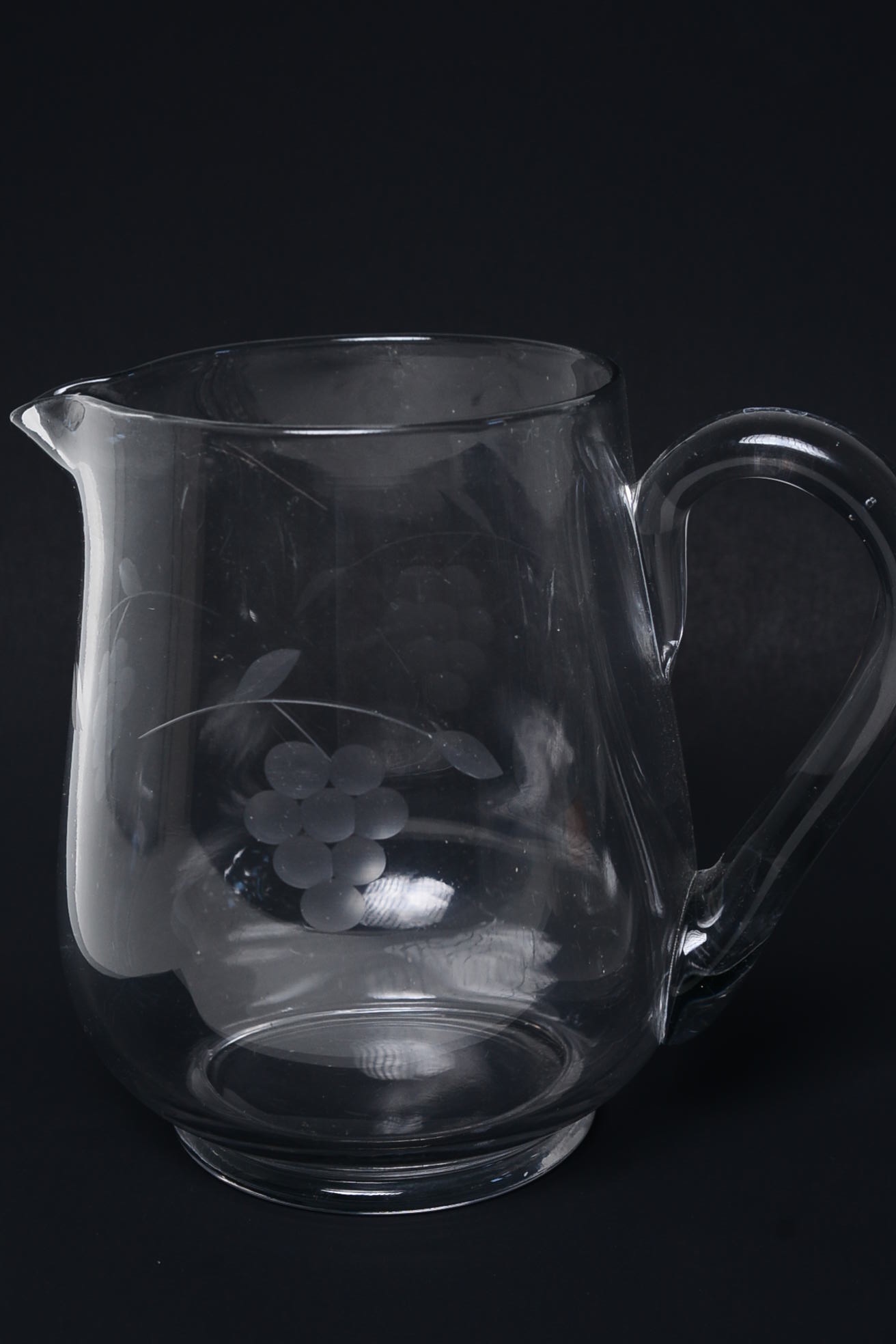 Three Vintage Glass Pitchers