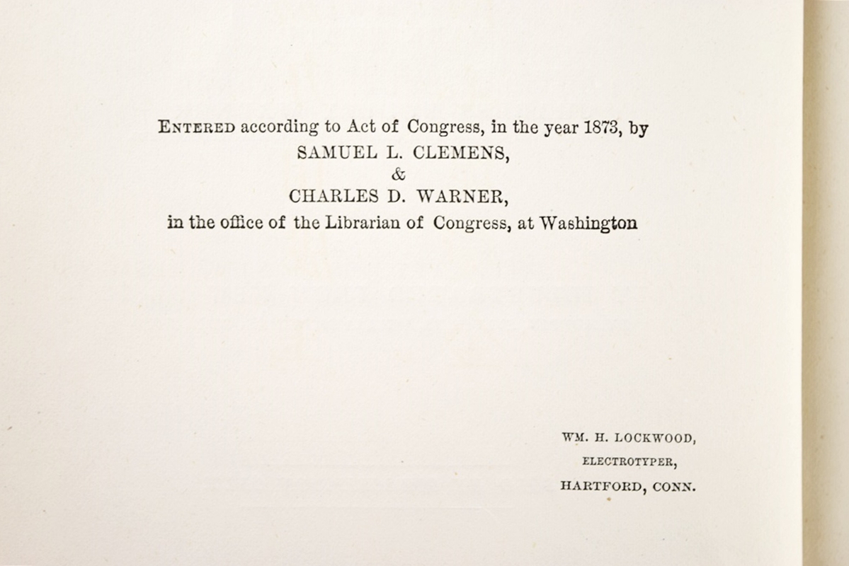 First Edition "The Gilded Age, A Tale of Today" by Twain, 1873 