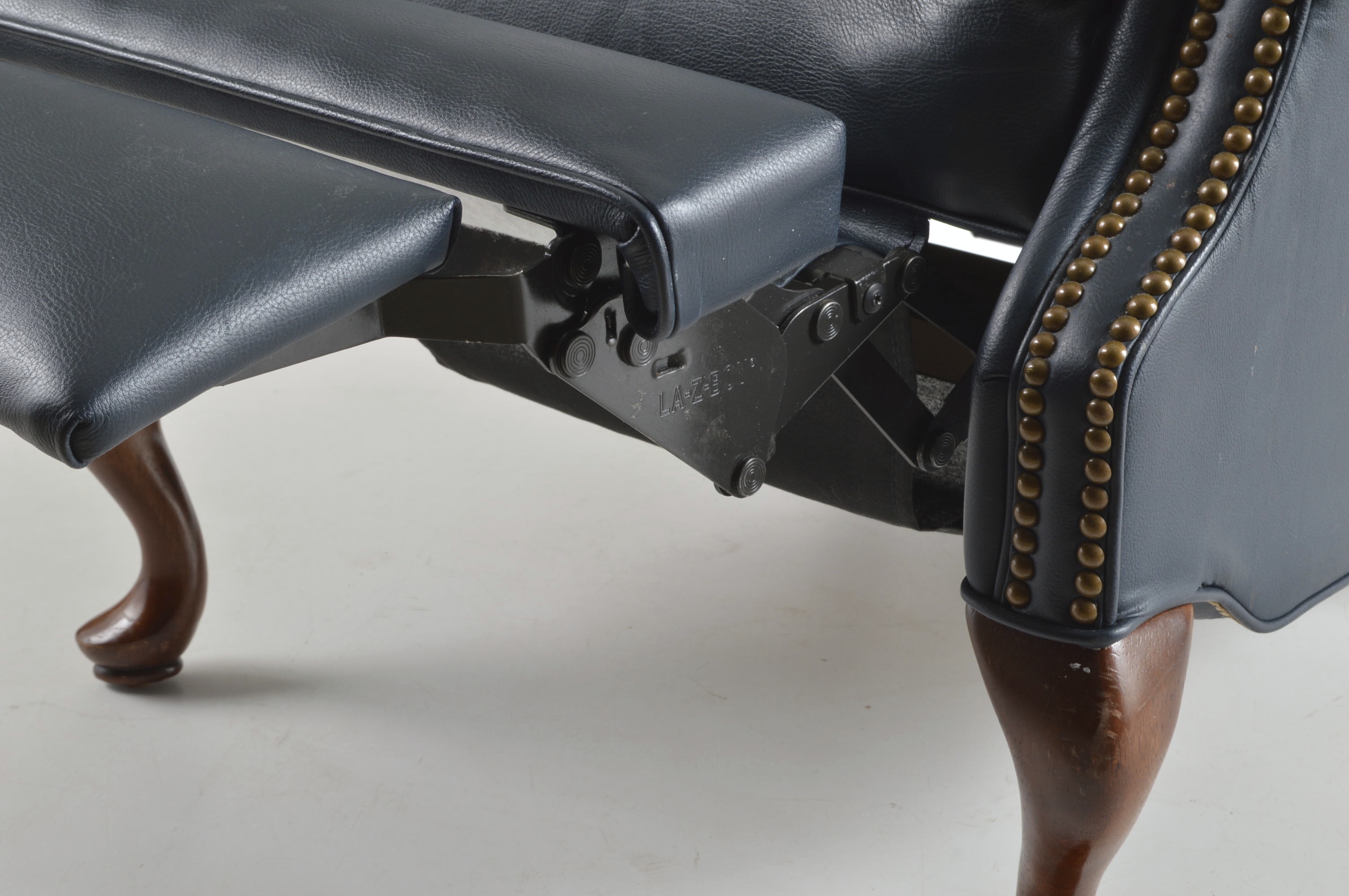 Queen Anne Style Wingback Leather Like Reclining Chair 