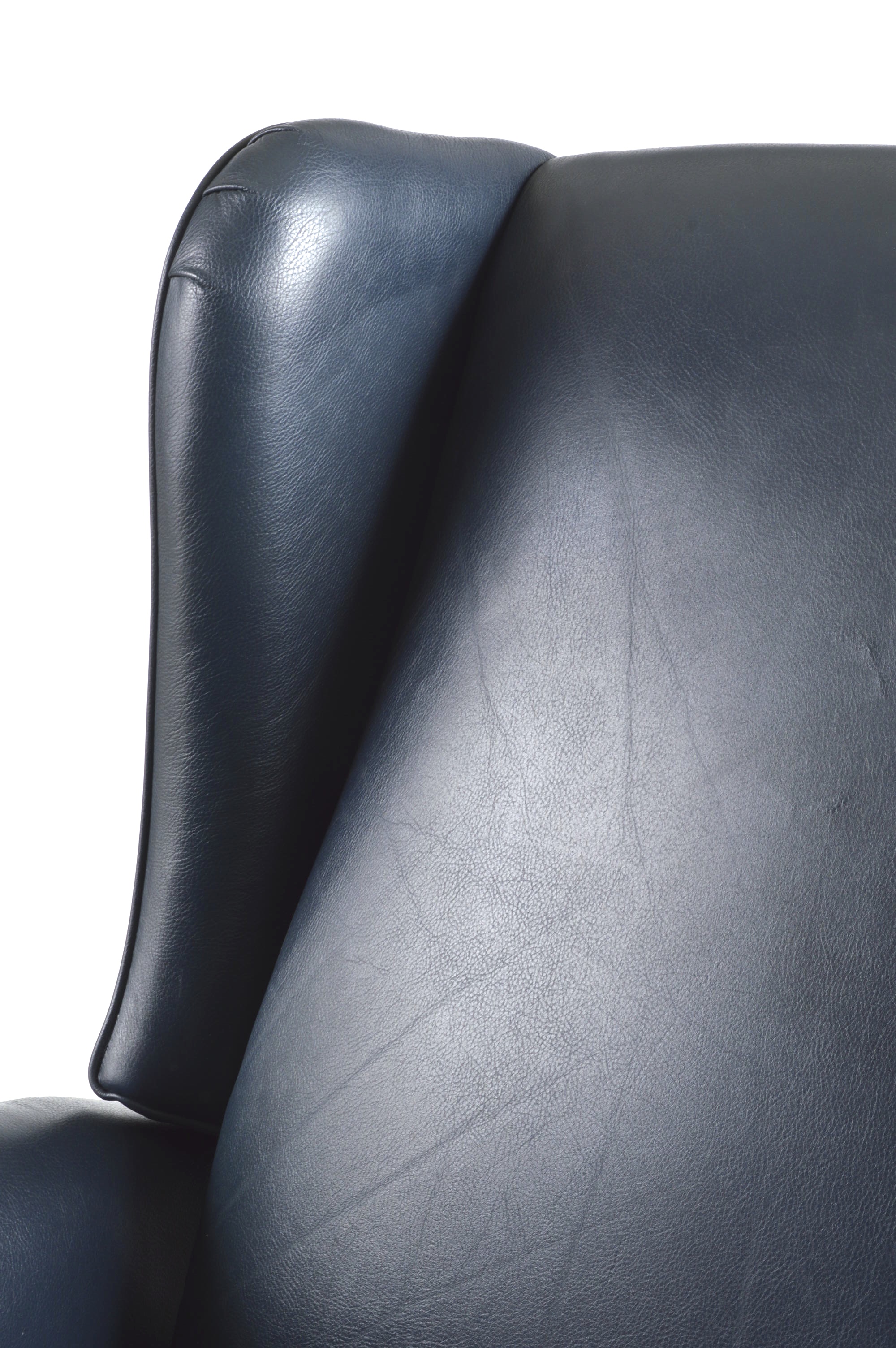 Queen Anne Style Wingback Leather Like Reclining Chair 