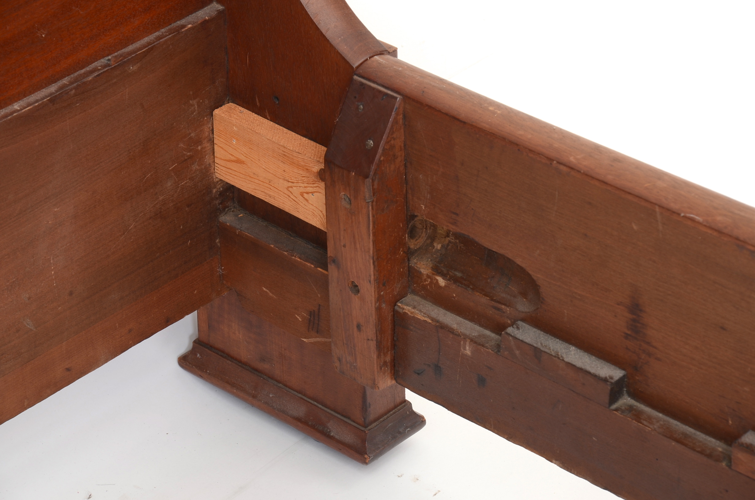 Walnut and Burl Twin Sleigh Bed