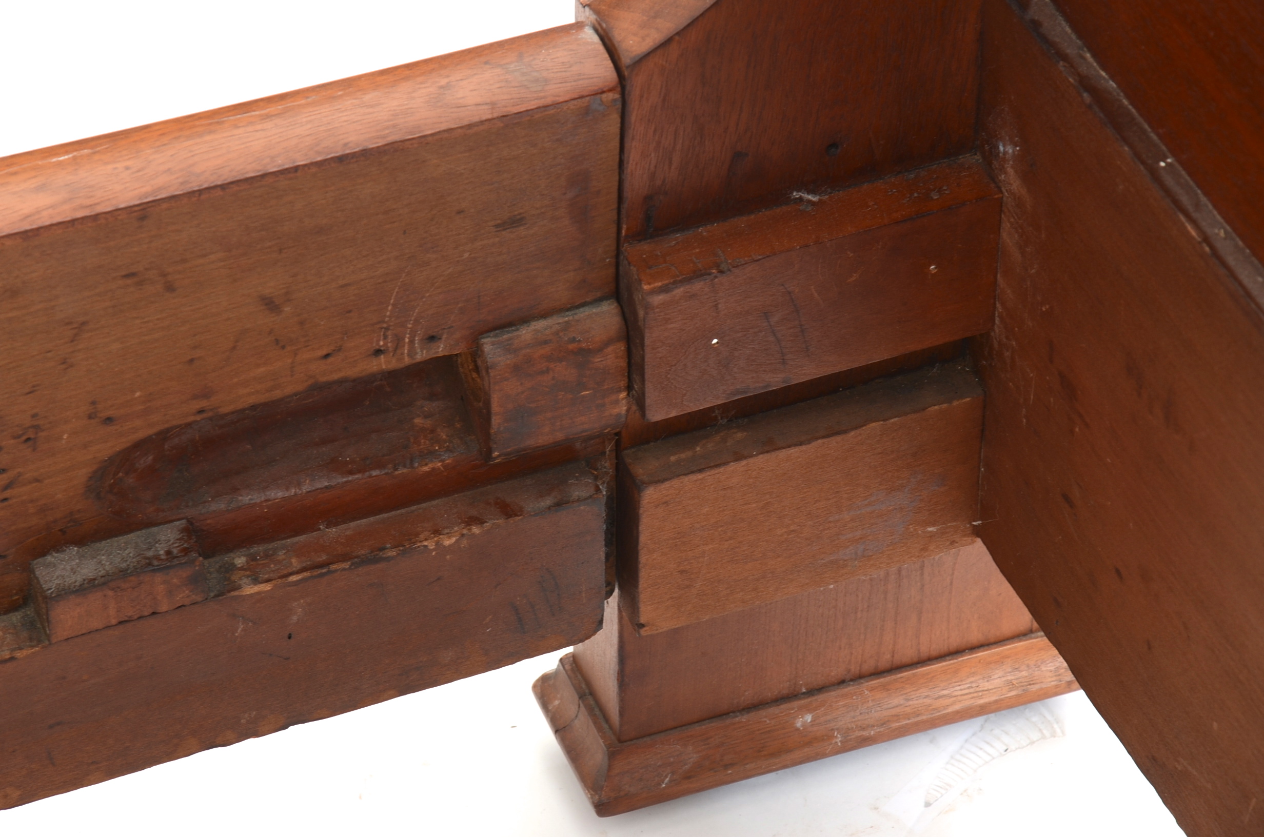 Walnut and Burl Twin Sleigh Bed