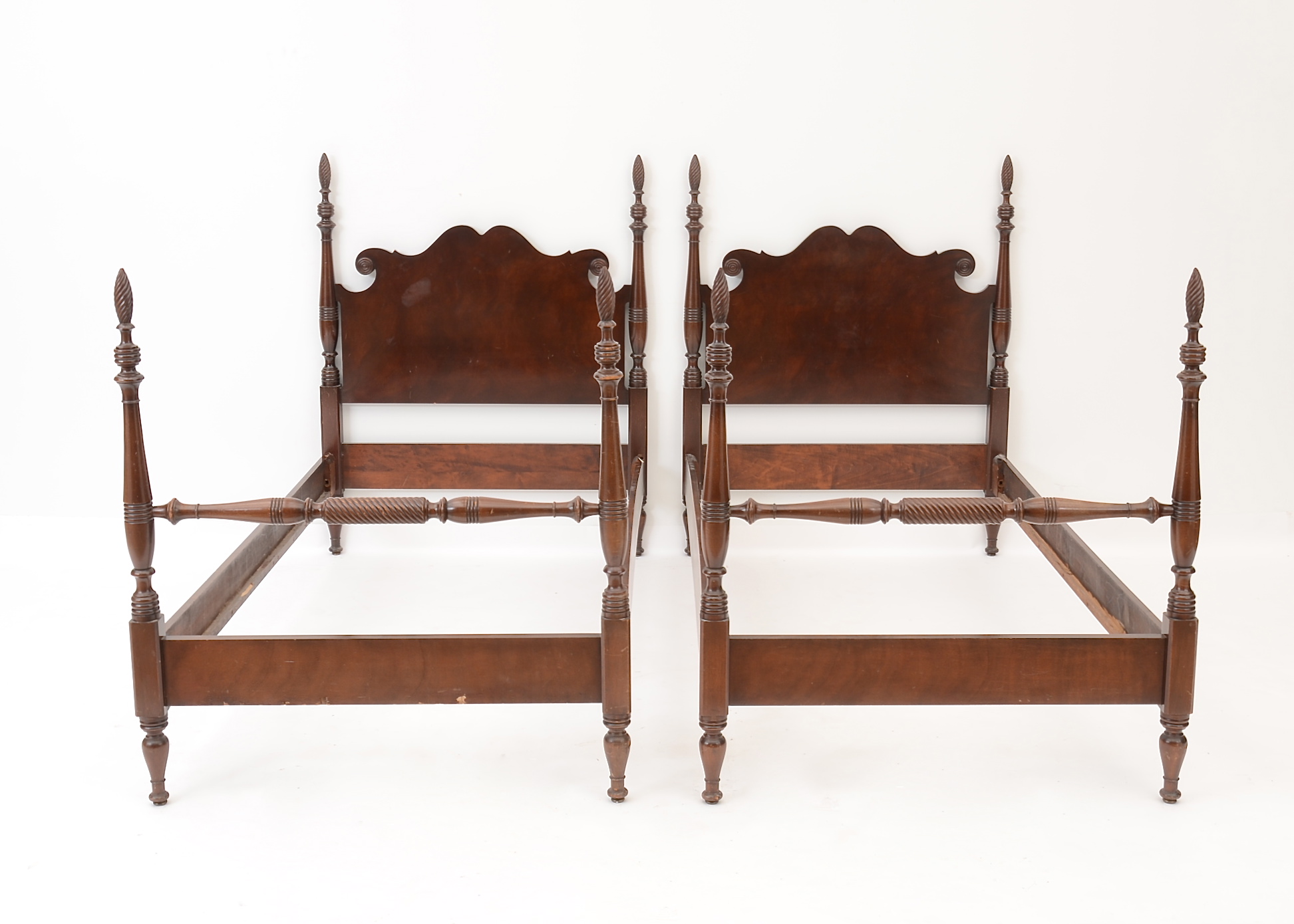 Pair of Mahogany Twin Beds