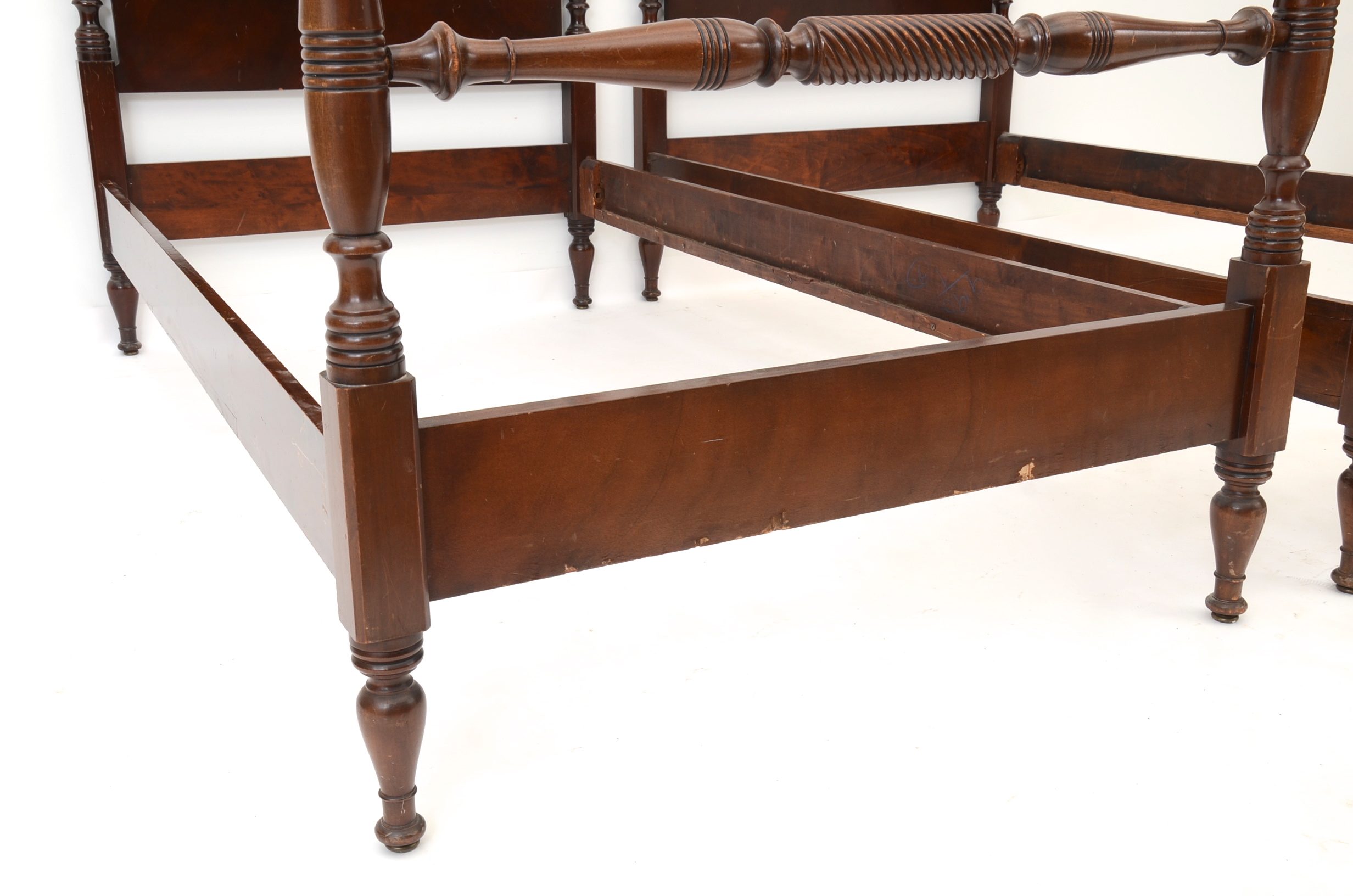 Pair of Mahogany Twin Beds