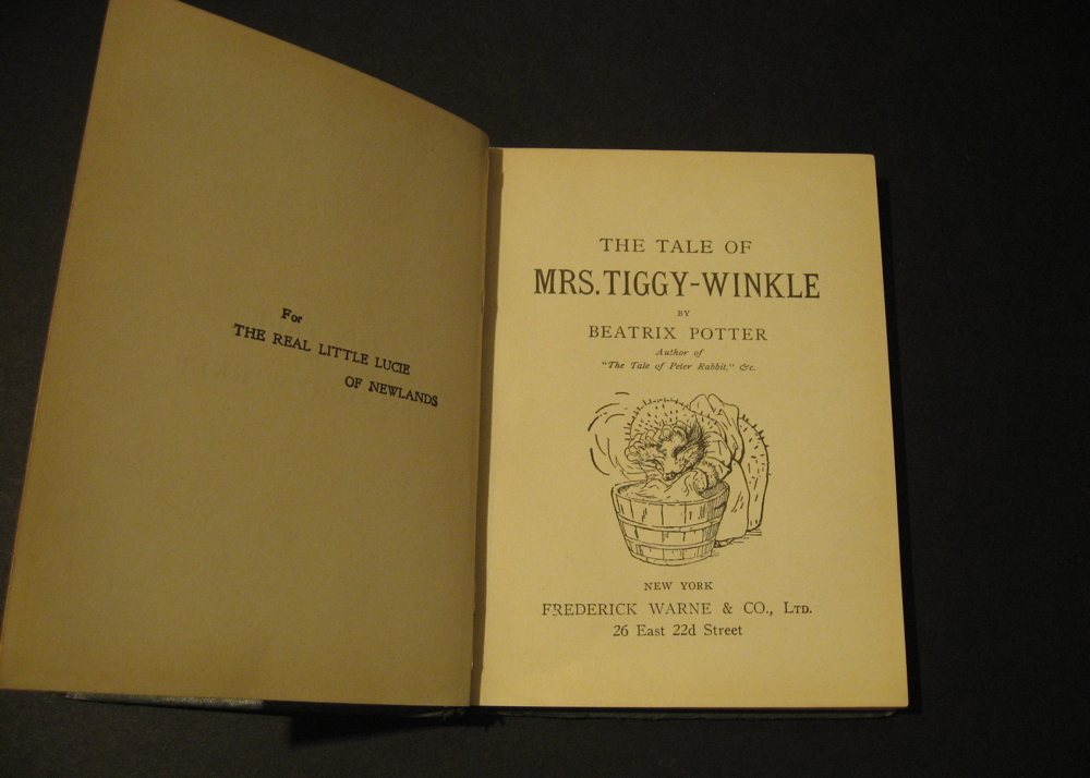 Early Edition Copy of "The Tale of Mrs. Tiggy Winkle"