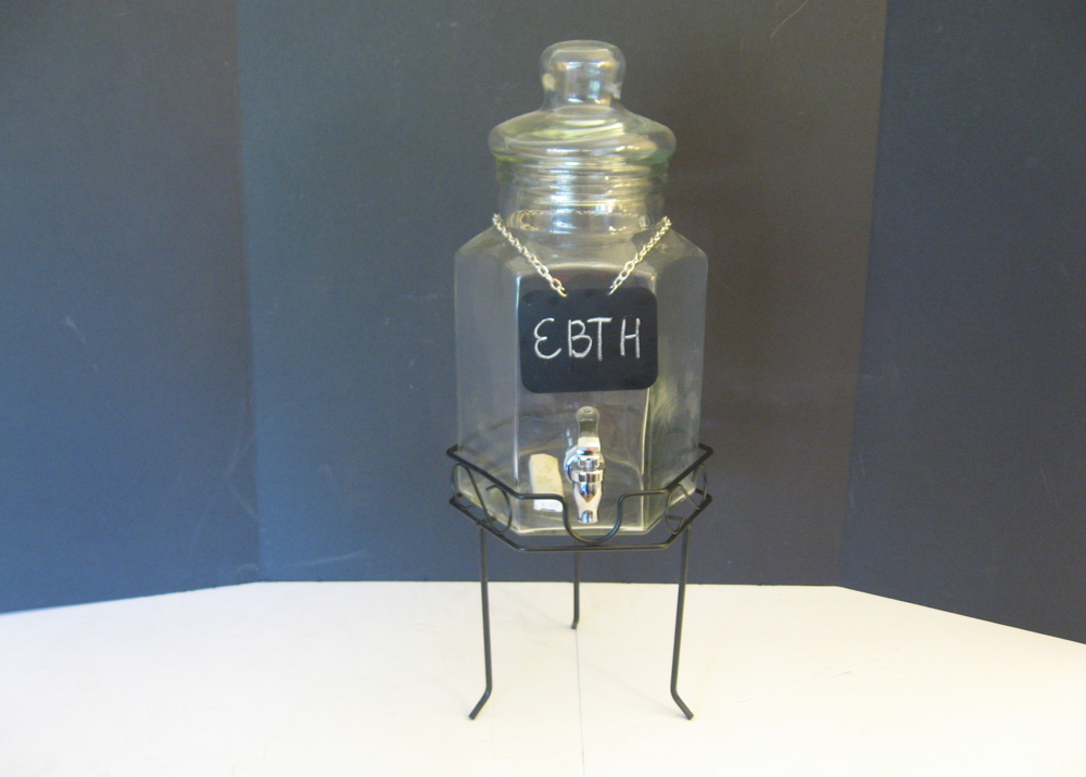 Glass Beverage Dispenser with Silver Tone Spigot