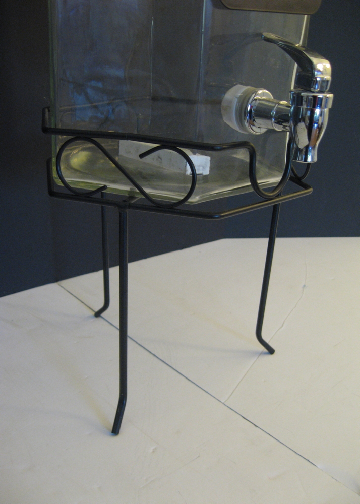 Glass Beverage Dispenser with Silver Tone Spigot