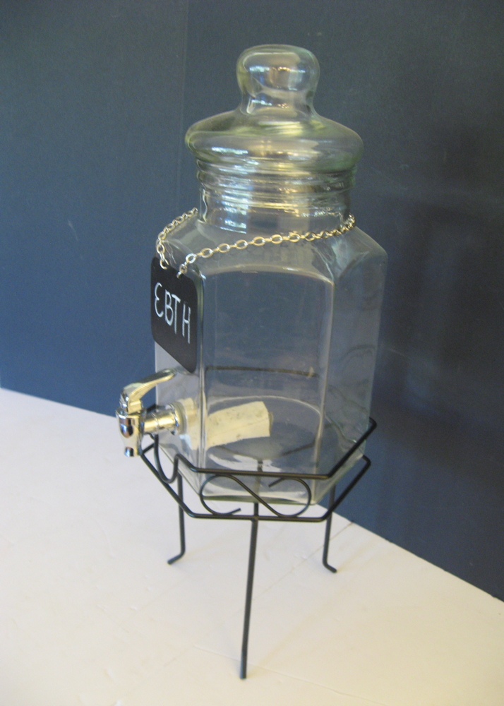 Glass Beverage Dispenser with Silver Tone Spigot