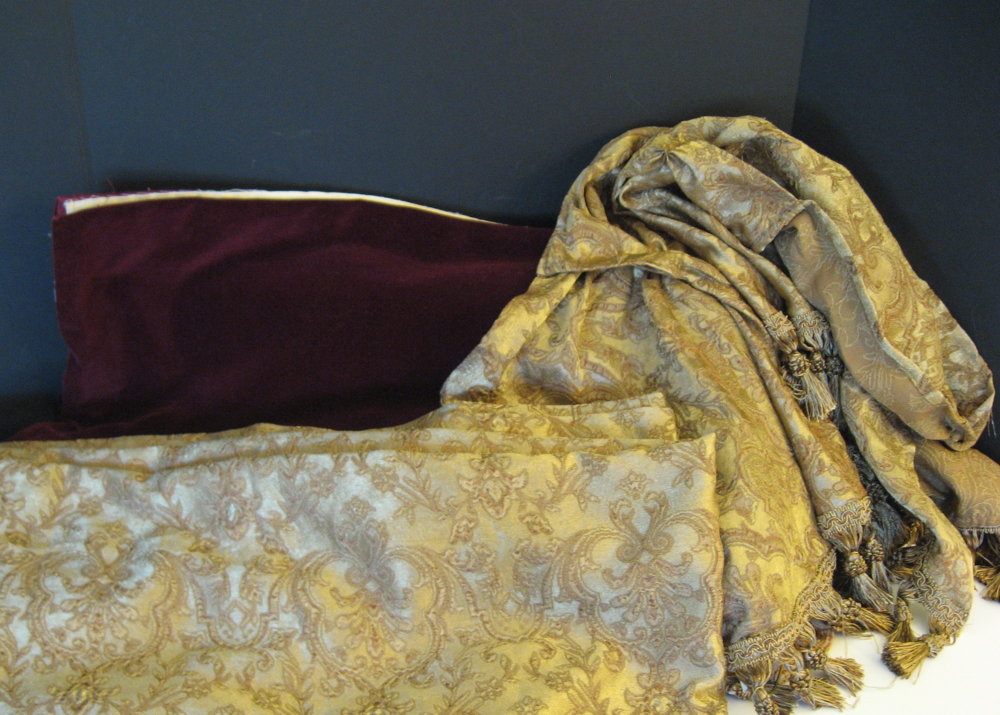 Embroidered Gold Tone Curtain Set
