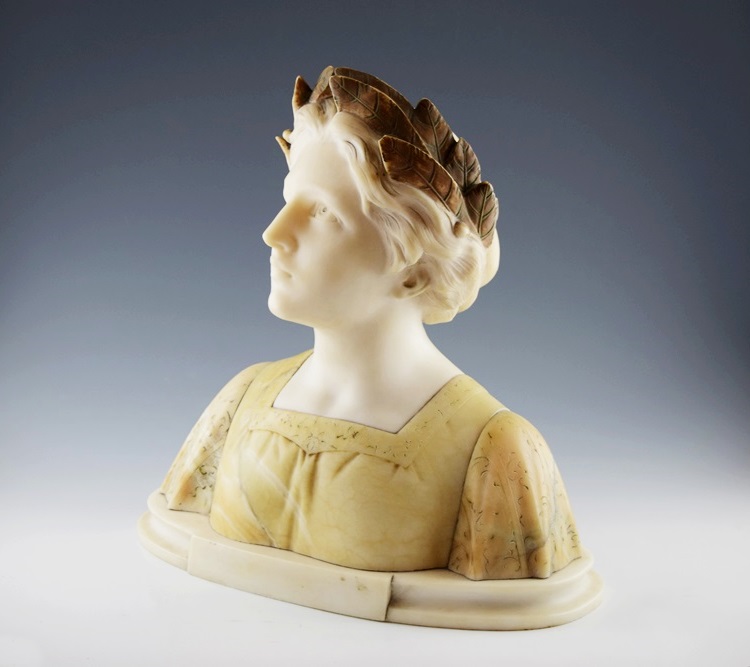 A 19th C. Italian Alabaster Bust by Guiseppe Bessi (1857-1922)