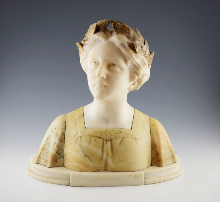 A 19th C. Italian Alabaster Bust by Guiseppe Bessi (1857-1922)