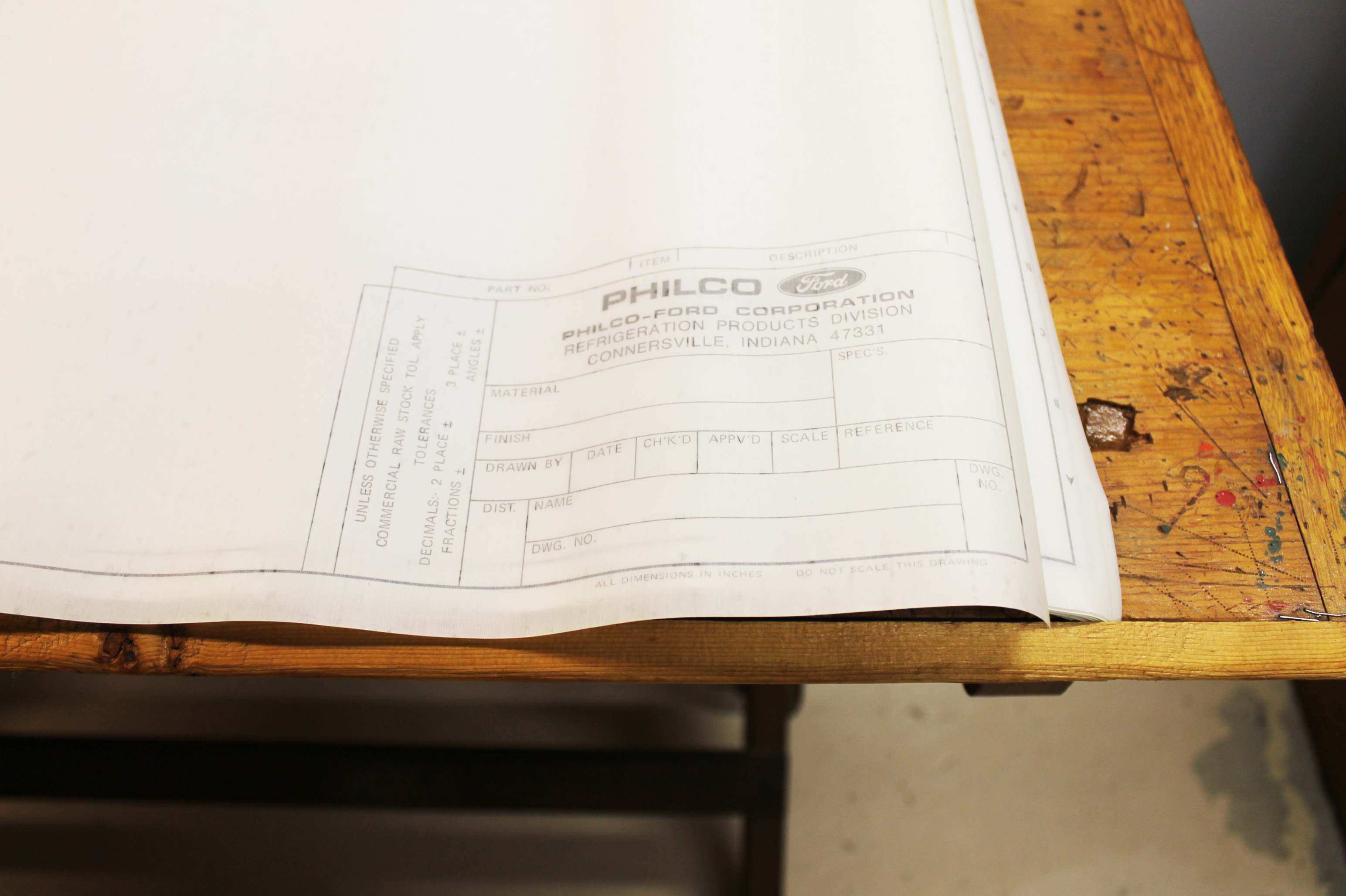 Mid-Century American Industrial Oak Drafting Table By Hamilton   