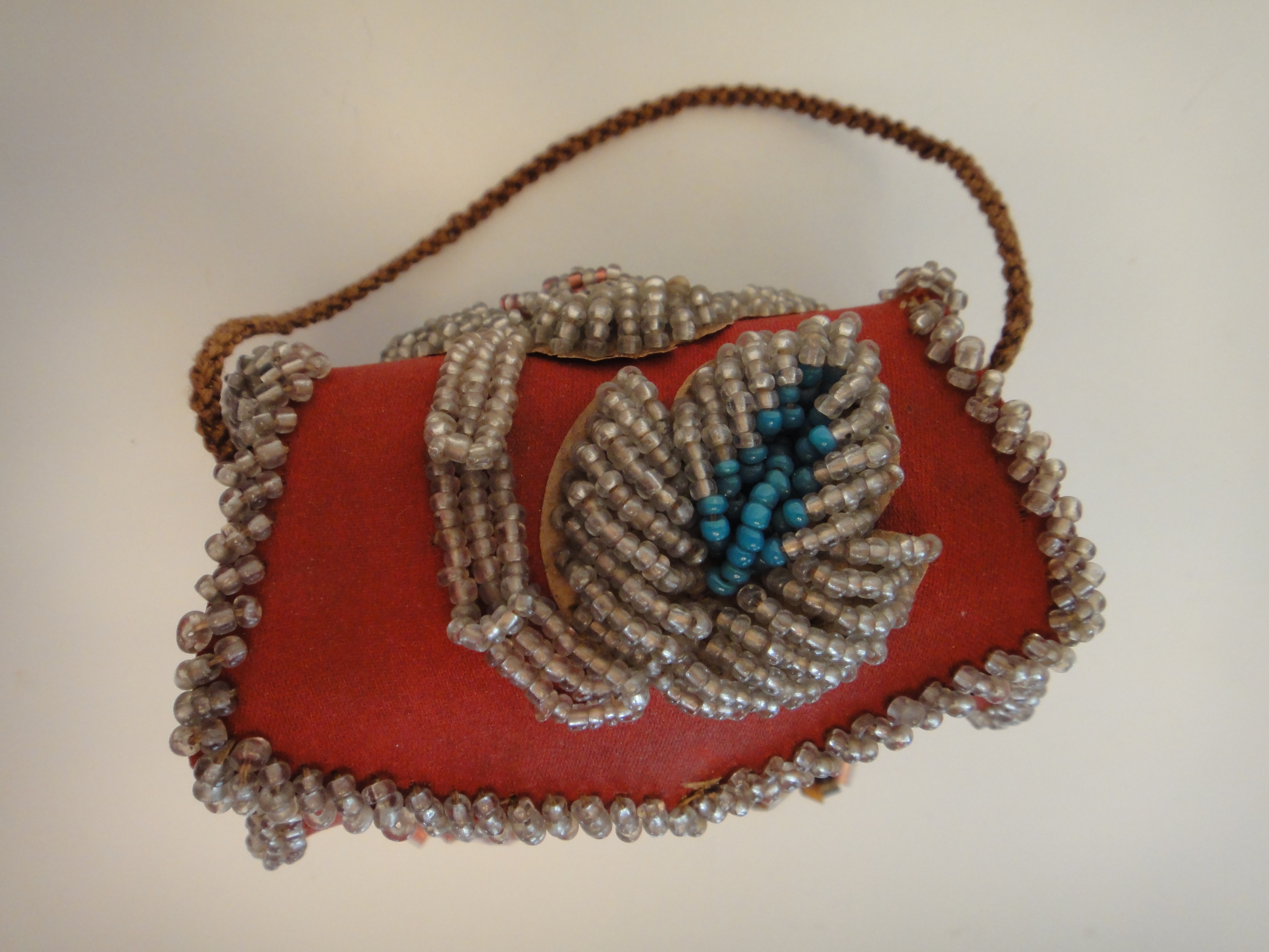 19th Century Iroguois Indian Glass Bead Purse