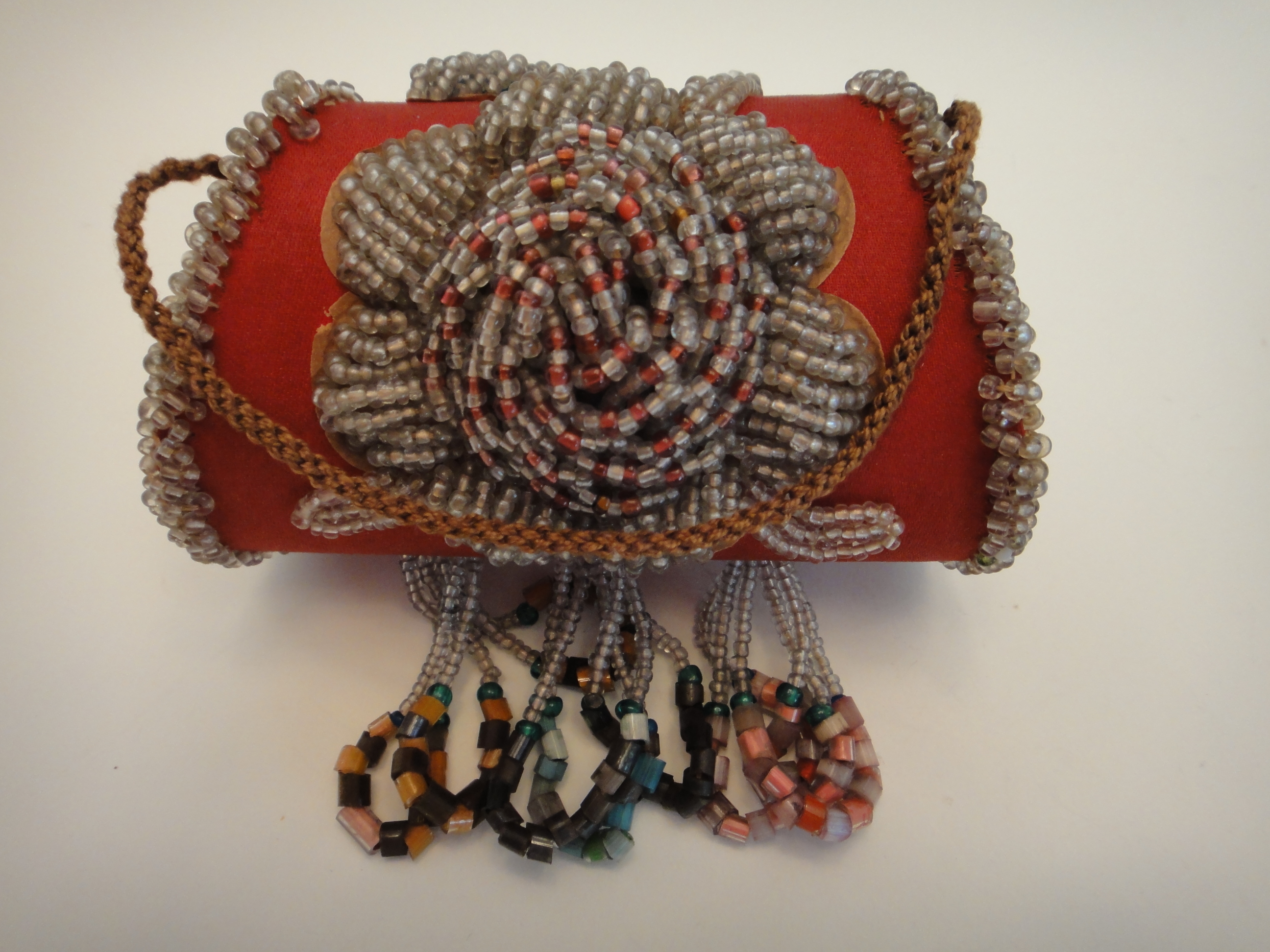 19th Century Iroguois Indian Glass Bead Purse