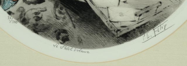 Paul Emile Felix Original Signed Dry-Point Etching  