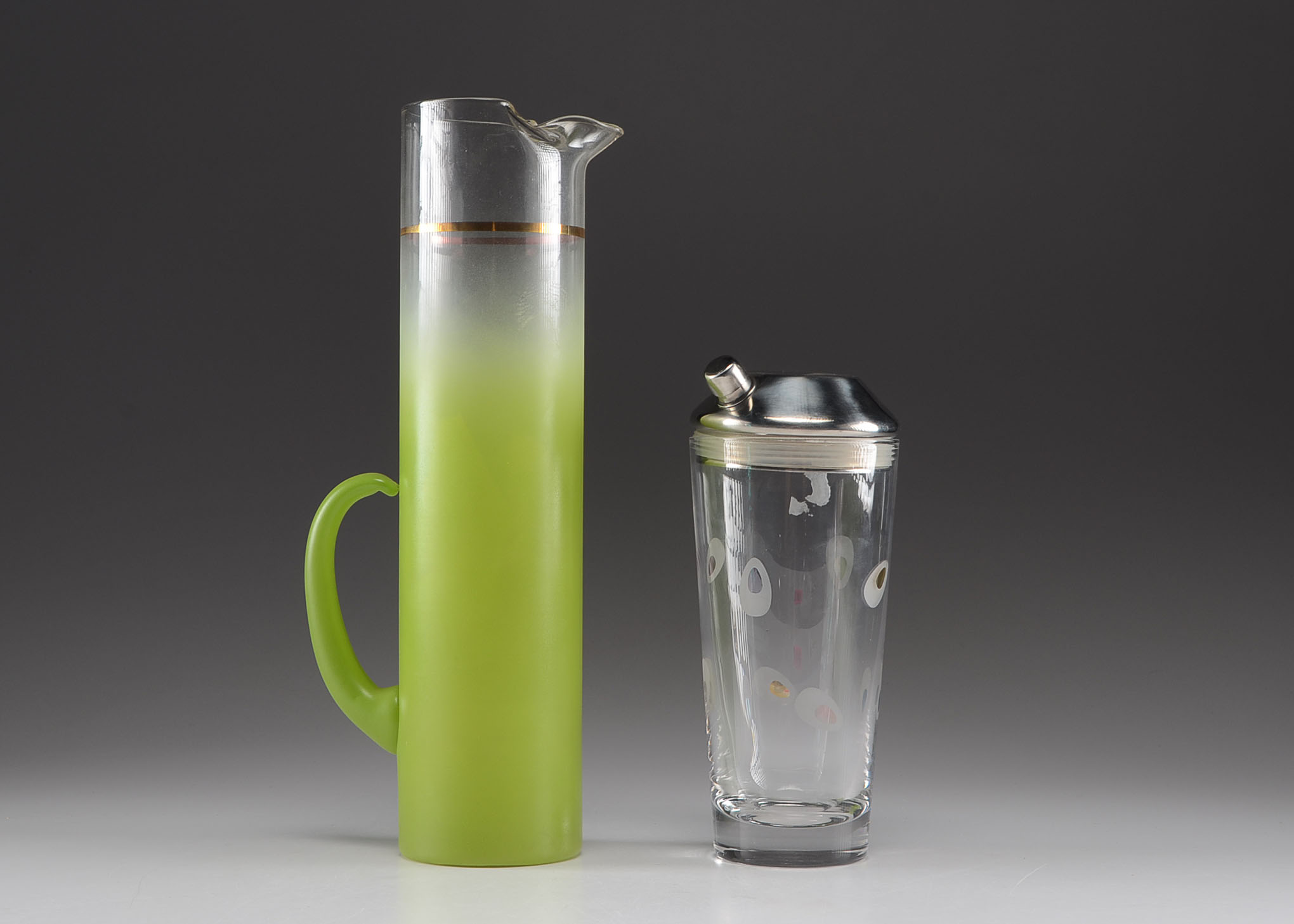 Modern Glass Cocktail Shaker And Martini Pitcher