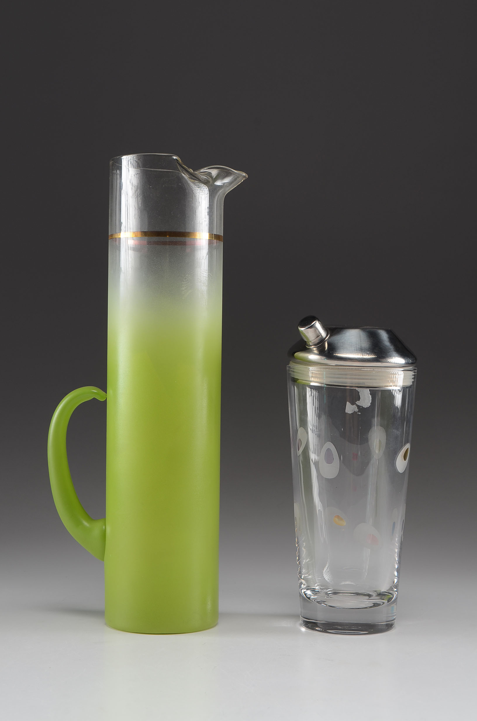 Modern Glass Cocktail Shaker And Martini Pitcher