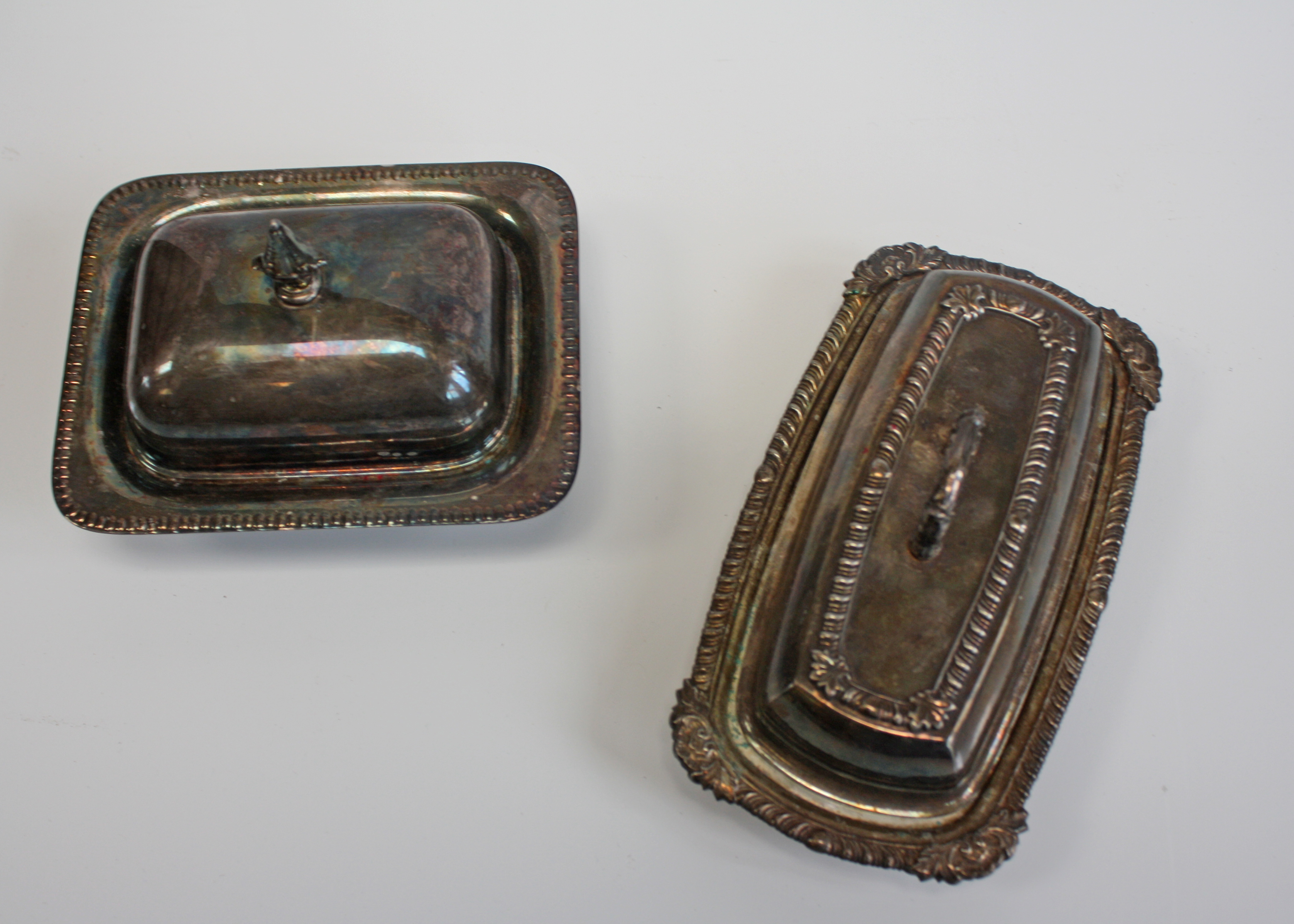 Vintage Silver Plated Butter Dish and Serving Dish