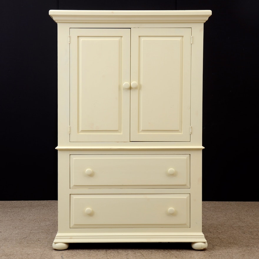 Broyhill Armoire Painted And Lined Ebth