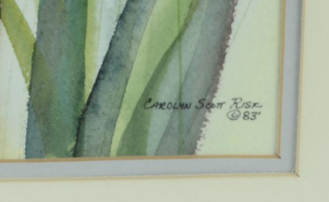 Framed Iris Watercolor by Carolyn Scott Risk