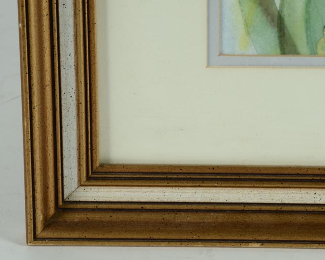 Framed Iris Watercolor by Carolyn Scott Risk