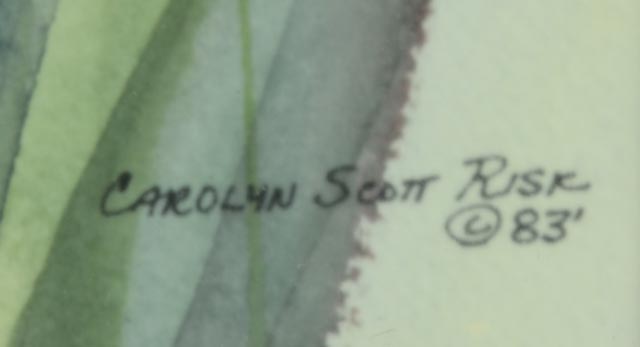 Framed Iris Watercolor by Carolyn Scott Risk