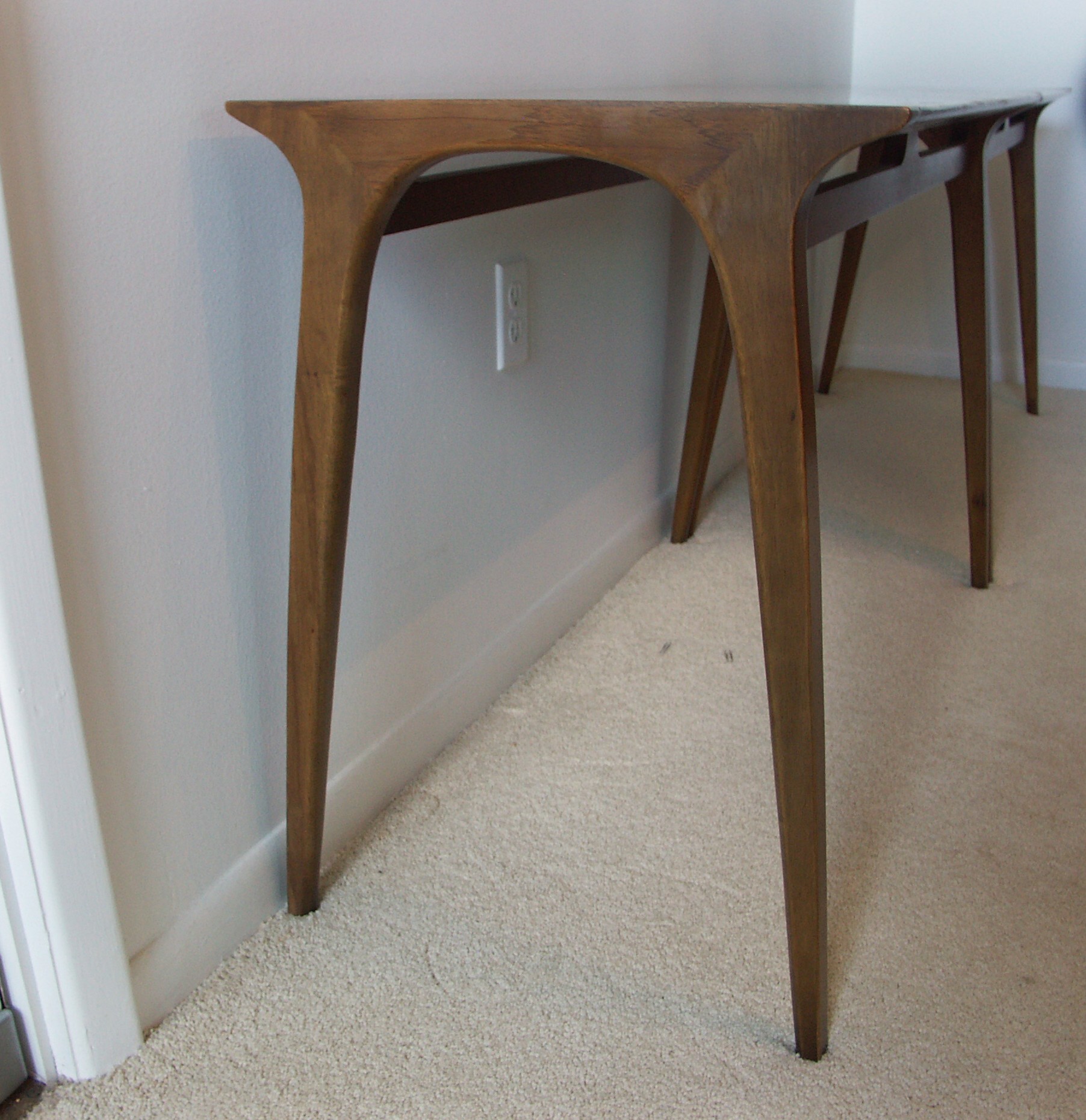 Two Drexel Danish Mid Century Modern Console/Sofa Tables