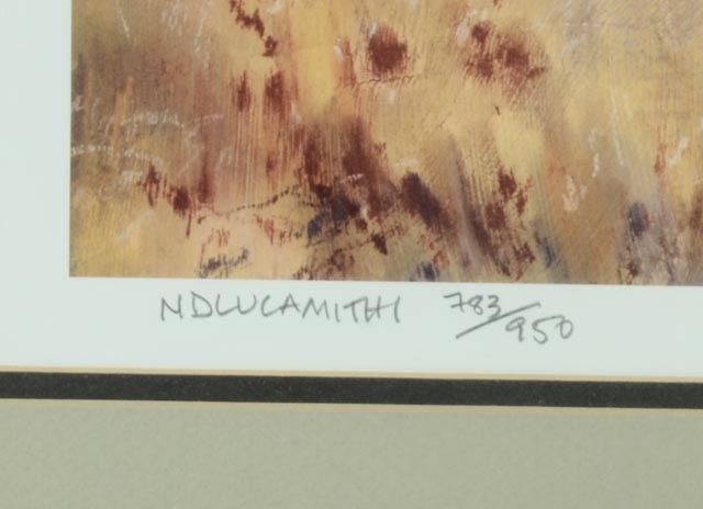 Paul Bosman Signed and Numbered Lithography Print "Ndlulamithi"